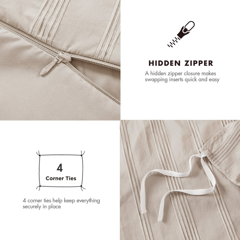 Striped Full Woven Duvet Set with 2 Pillow Shams - Full Size, photo 5 of 10