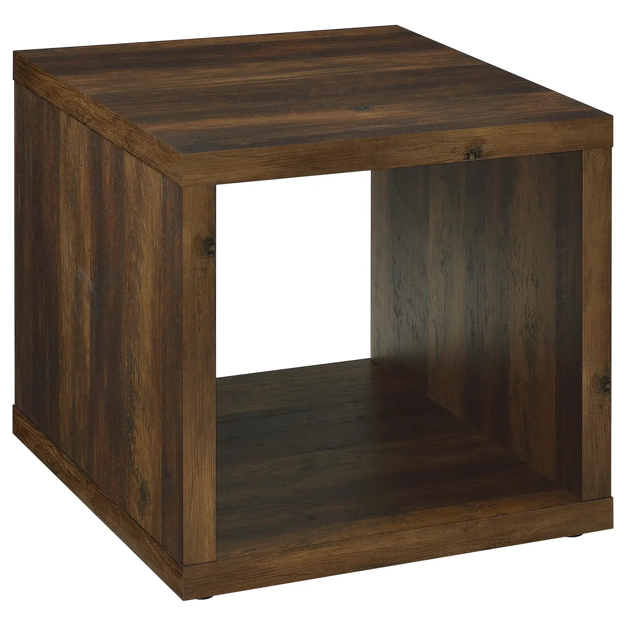 Frisco Square Engineered Wood Side End Table Dark Pine by Unique Piece Furniture