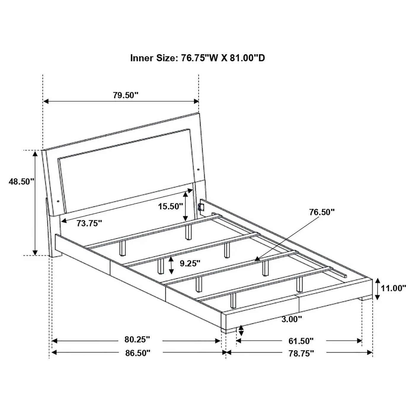 Strick & Bolton - High Gloss Panel Bed With LED Lights by HouseOfZazla