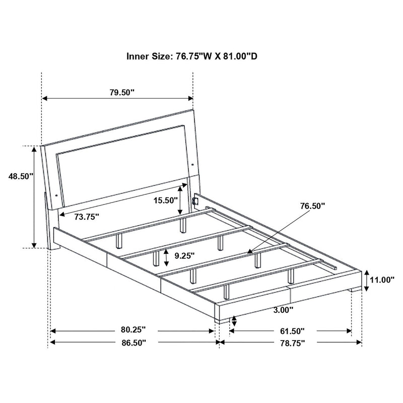 Strick & Bolton - High Gloss Panel Bed With LED Lights