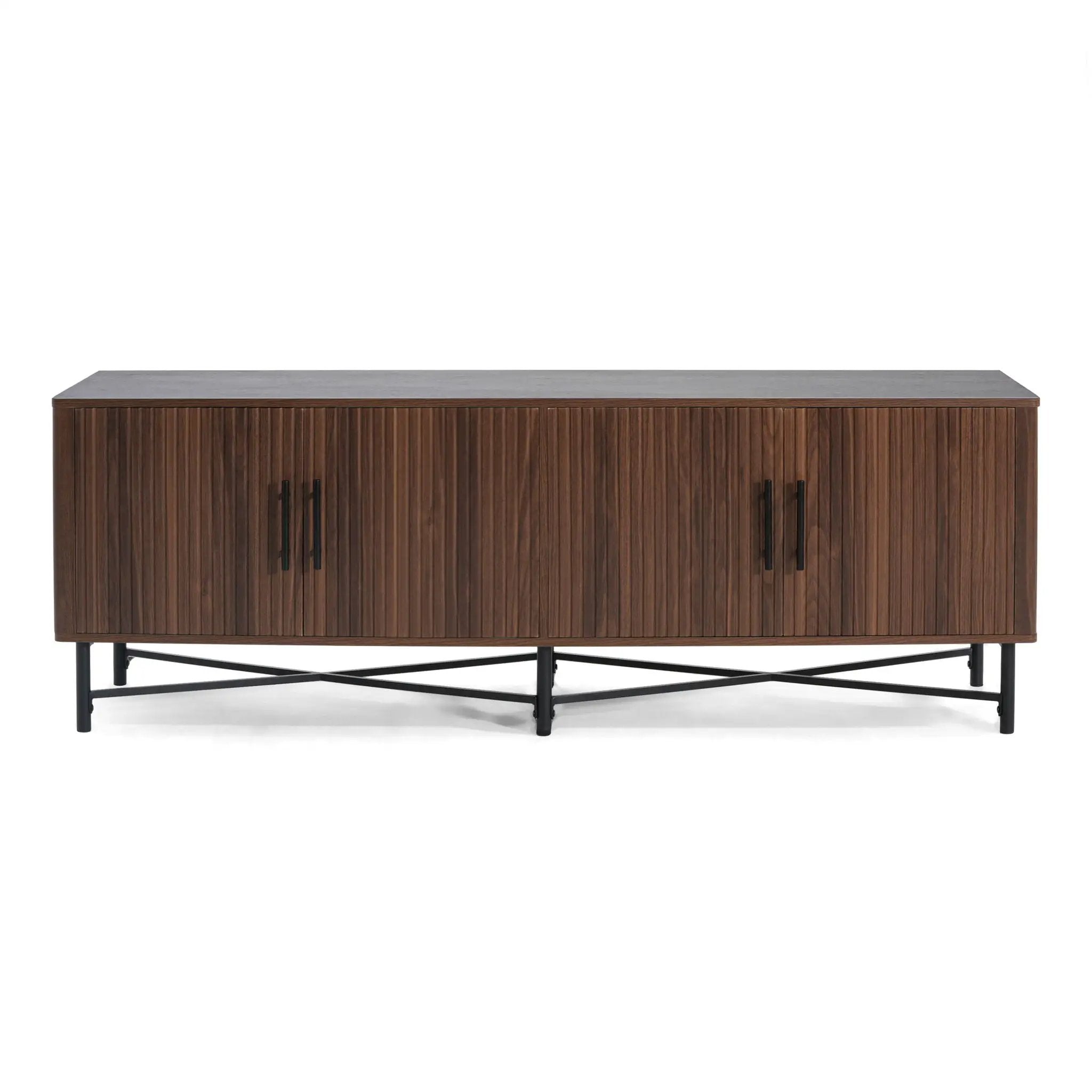 4 Door TV Cabinet with Adjustable Shelves and Storage Spaces by HouseOfZazla