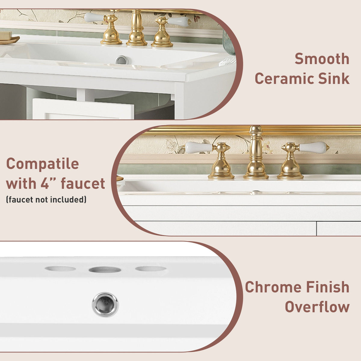 Wall-Mounted Bathroom Vanity Set With Sink, 2 Drawers And Soft-Close Door, photo 21 of 21