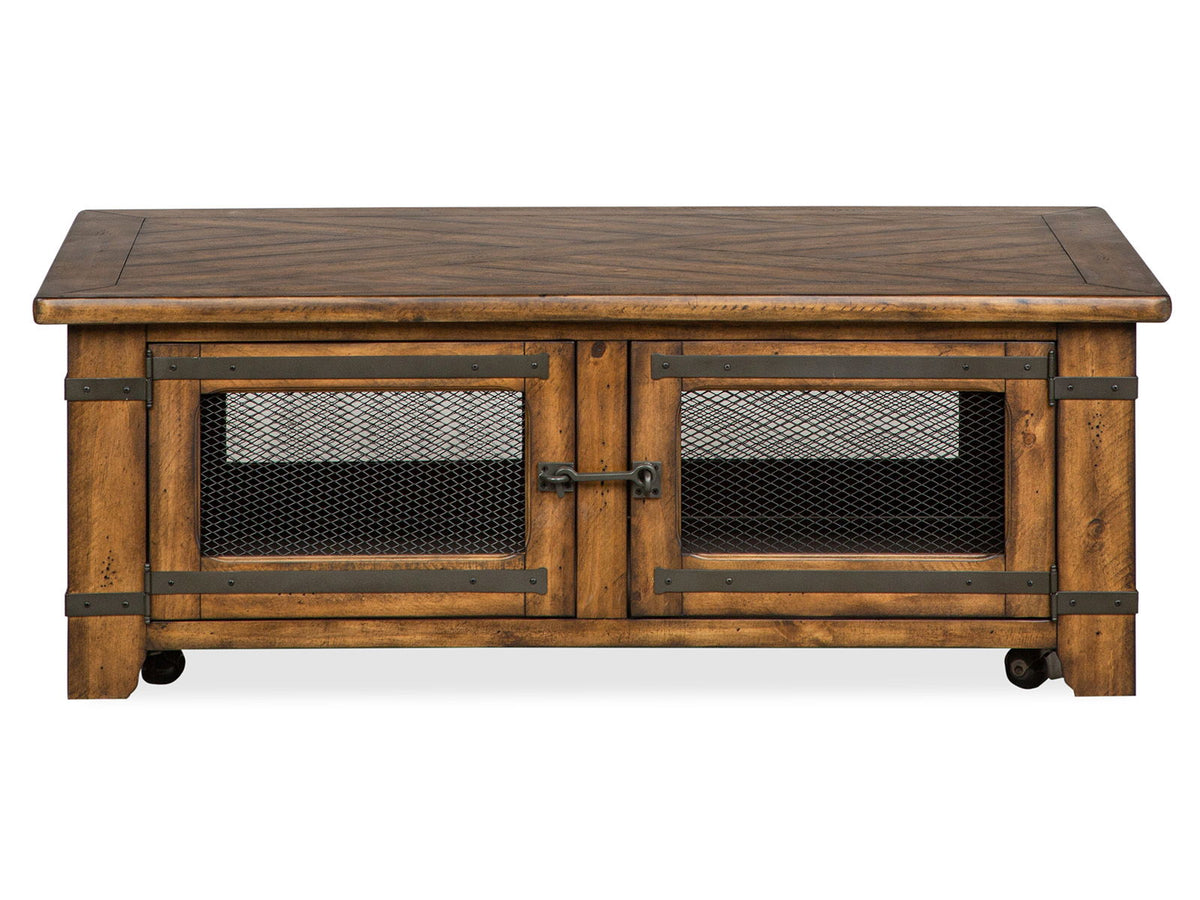 Chesterfield - Top Storage Cocktail Table With Casters - Farmhouse Timber, photo 7 of 7