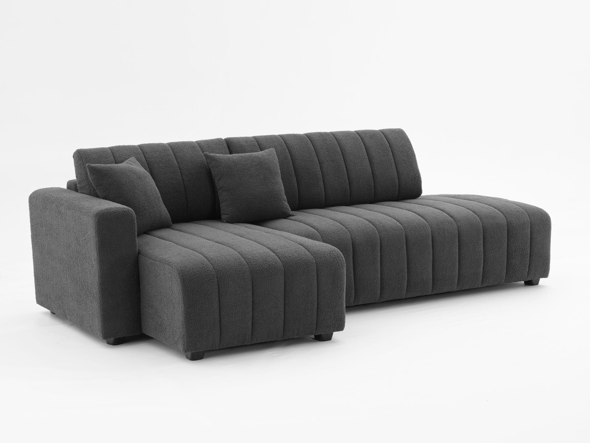 Jessica - Lamb Wool Sectional Sofa With Chaise by HouseOfZazla