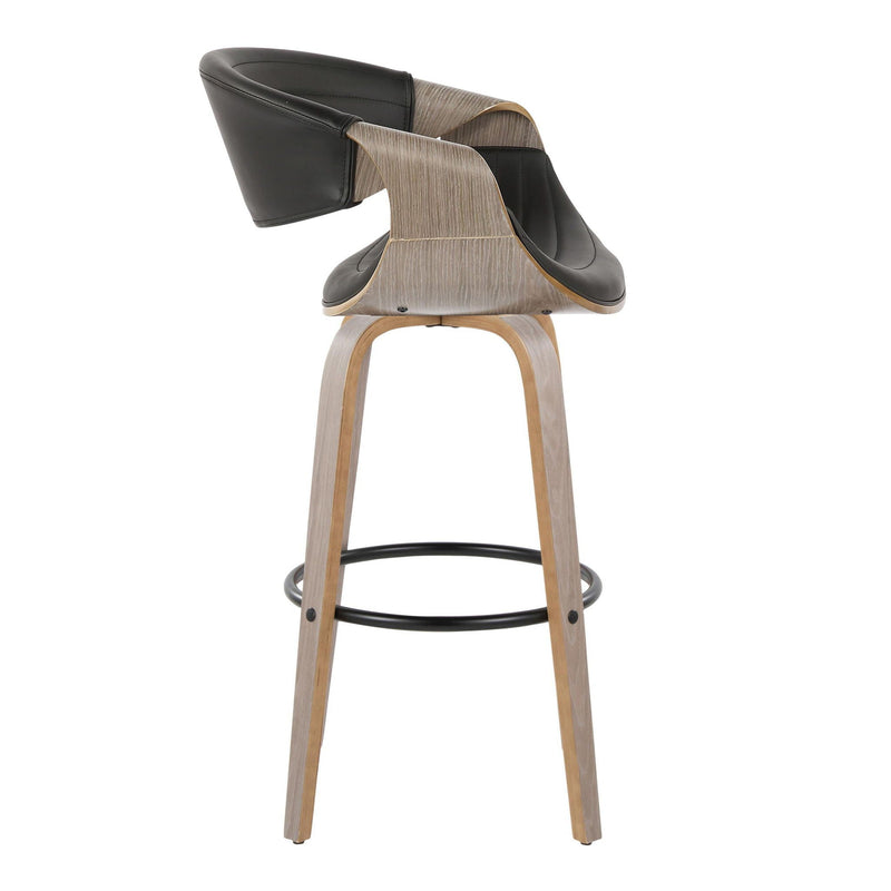 Symphony - Mid-Century Modern Fixed Height Barstool With Swivel With Round Footrest (Set of 2) by Unique Piece Furniture