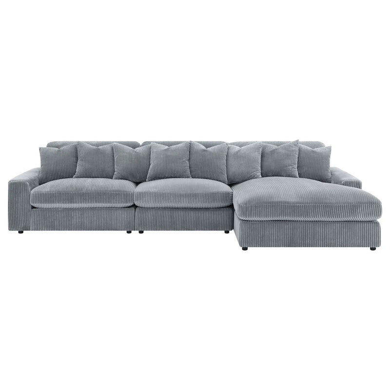 Blaine Upholstered Reversible Chaise Sectional Sofa Fog by Unique Piece Furniture