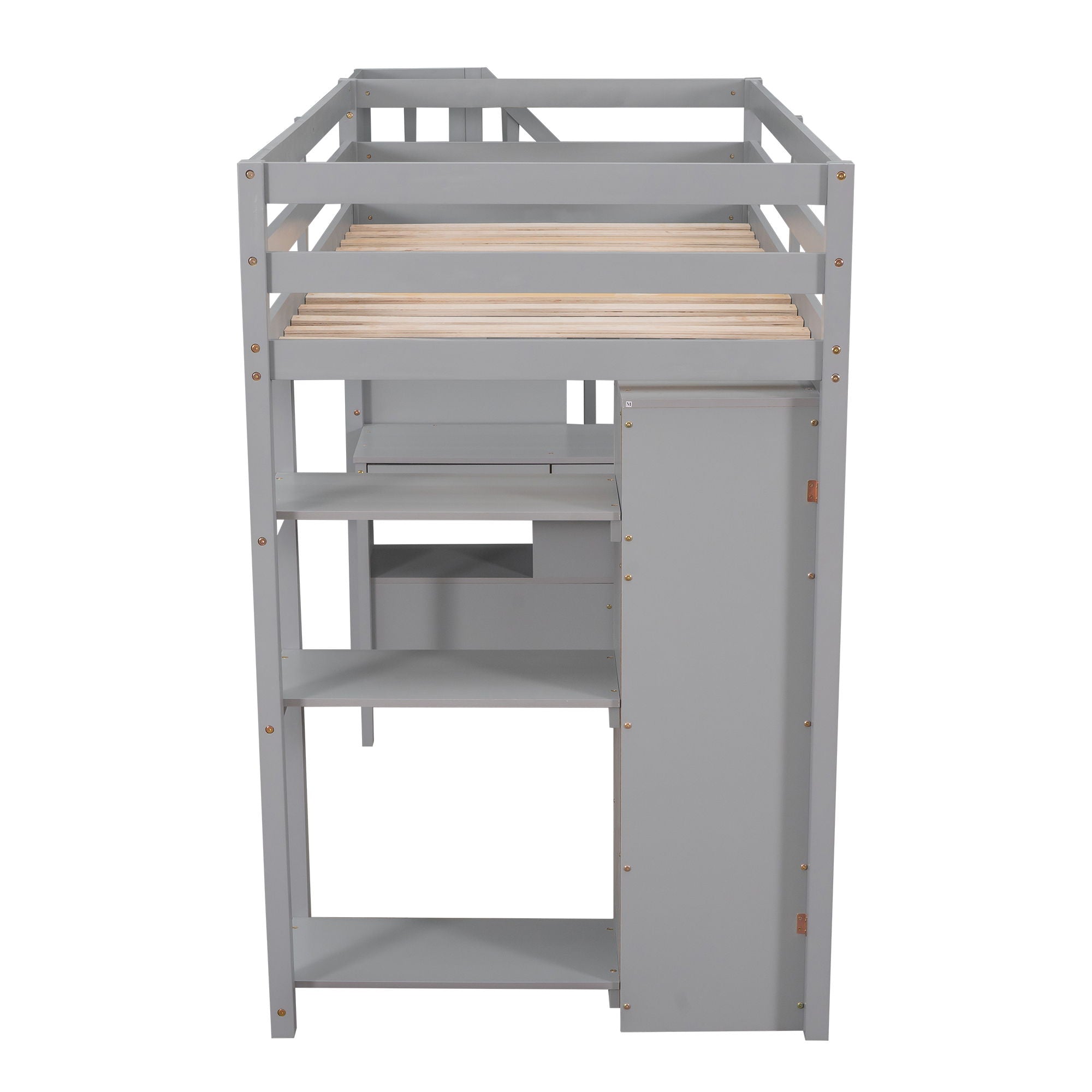 Loft Bed With Storage Drawers, Desk And Stairs With Shelves by HouseOfZazla