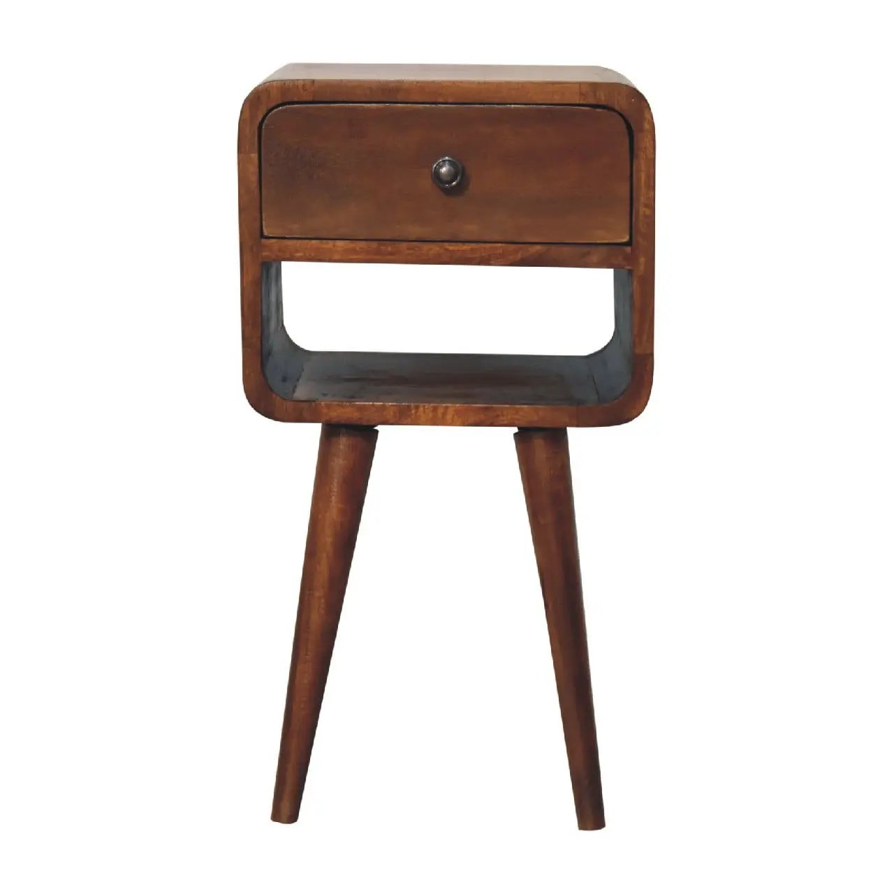 Mini Chestnut Curve Lower Bedside Nifhtstand by Unique Piece Furniture