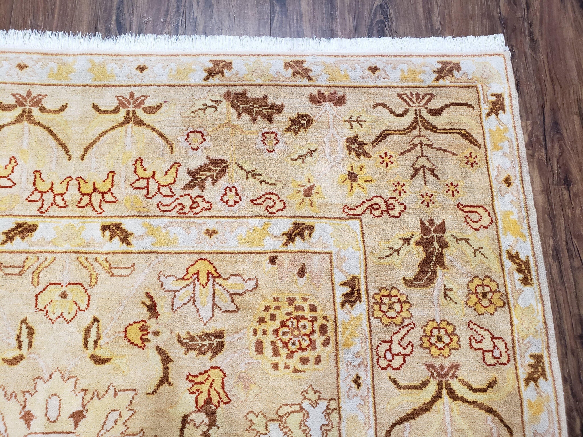 Vintage Turkish Oushak Area Rug 6x9, Wool Hand-Knotted by Jewel Rugs
