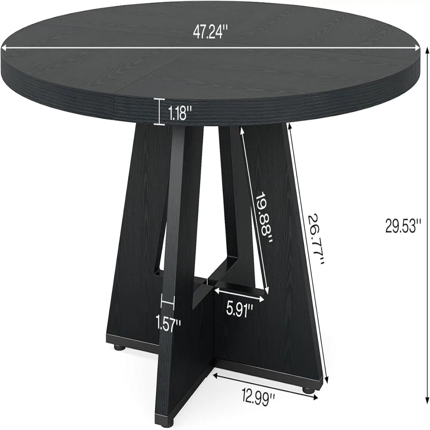 Round Dining Cross Base Kitchen Table by HouseOfZazla