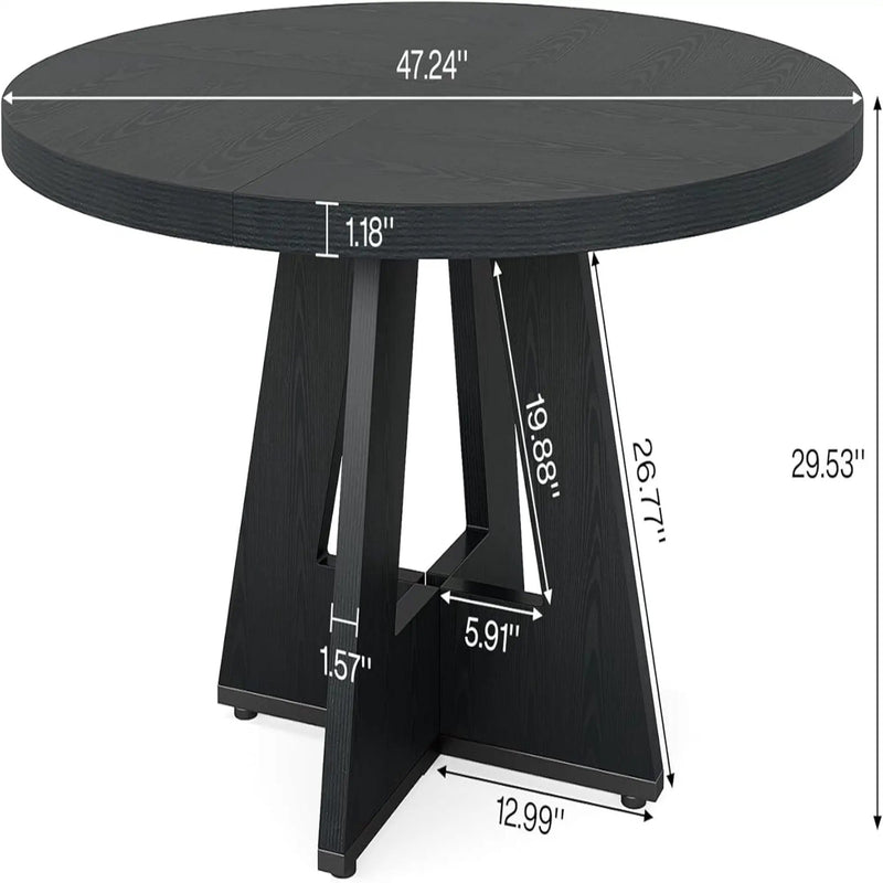 Round Dining Cross Base Kitchen Table by HouseOfZazla