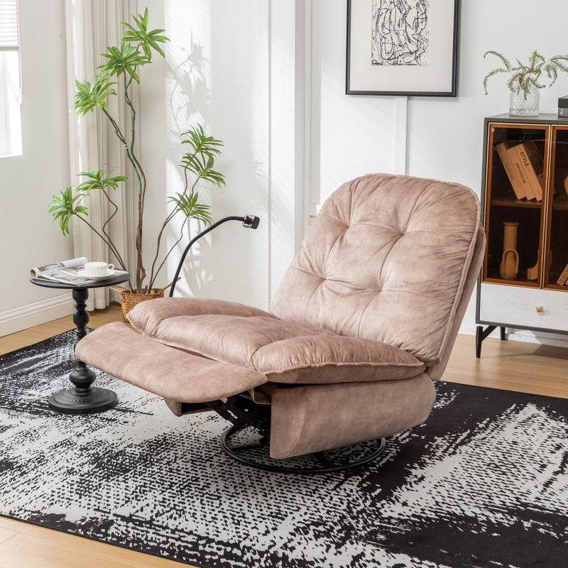 Modern Swivel Gliding Recliner Chair With Rocking Function And Phone Holder, Large Comfortable by HouseOfZazla