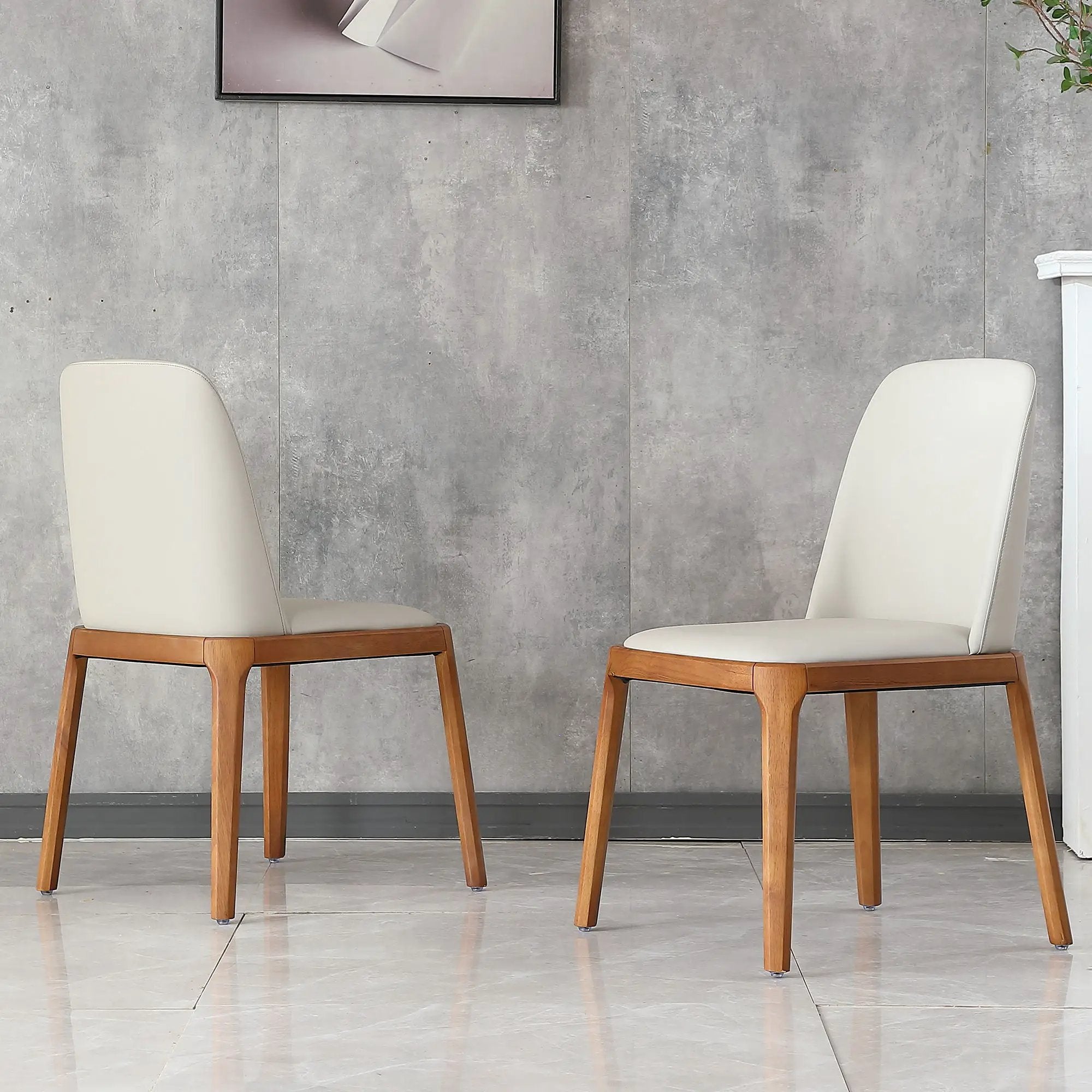 Modern Dining Chairs, Wooden Legs (Set of 2) - Gray by HouseOfZazla