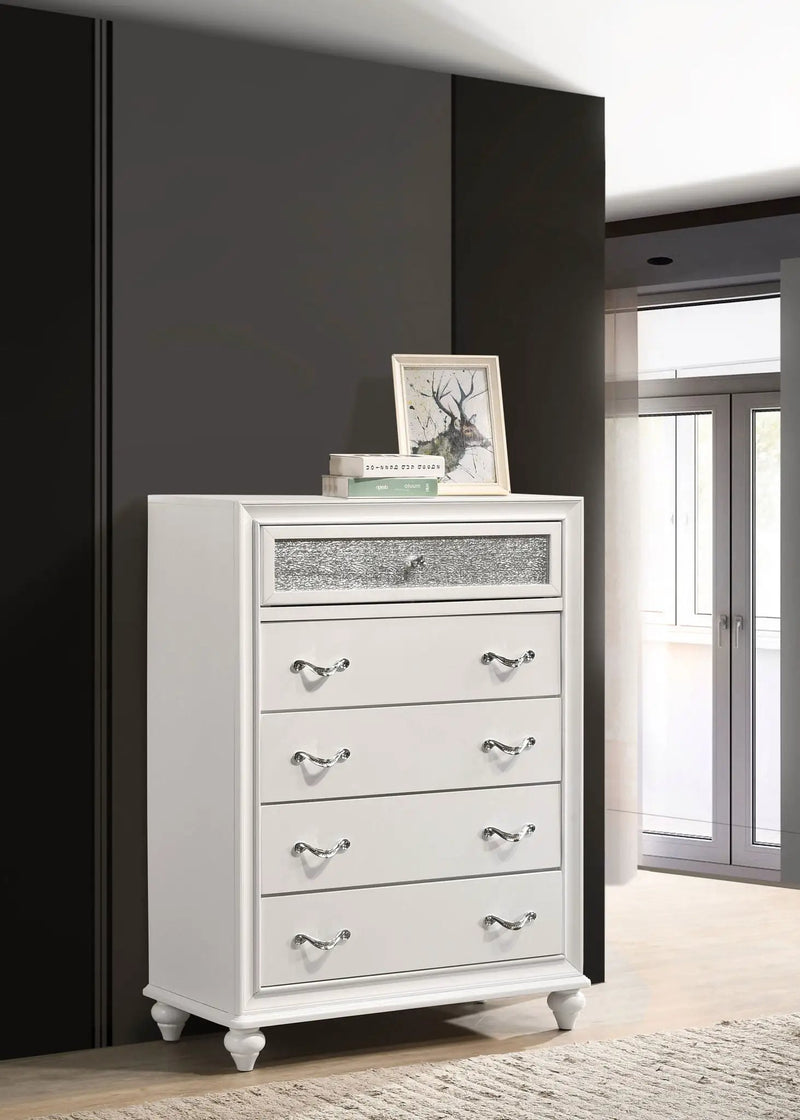Barzini 5-drawer Bedroom Chest White by Unique Piece Furniture
