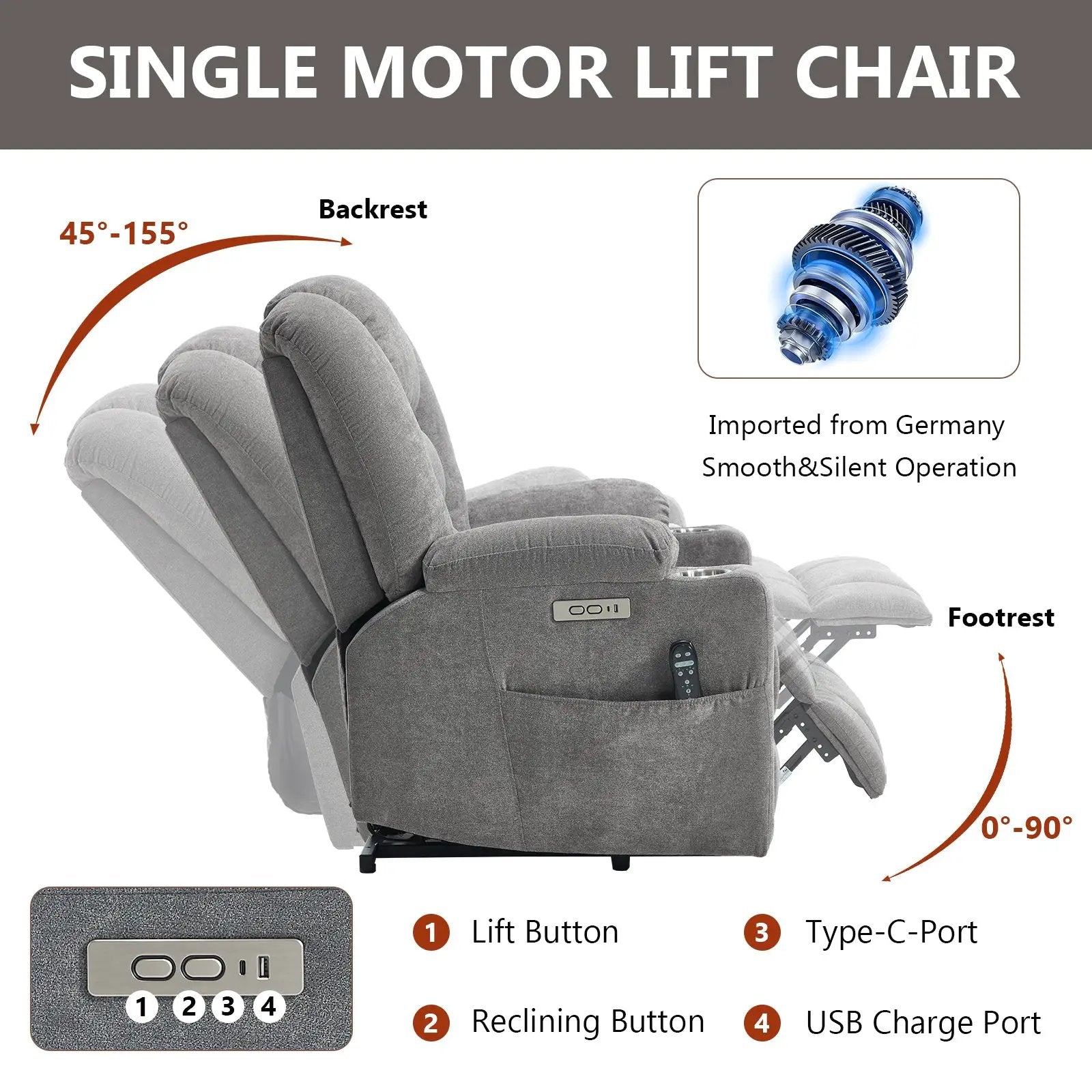Power Lift Recliner Chair with Massage and Heat by HouseOfZazla