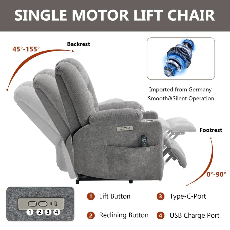 Power Lift Recliner Chair with Massage and Heat by HouseOfZazla