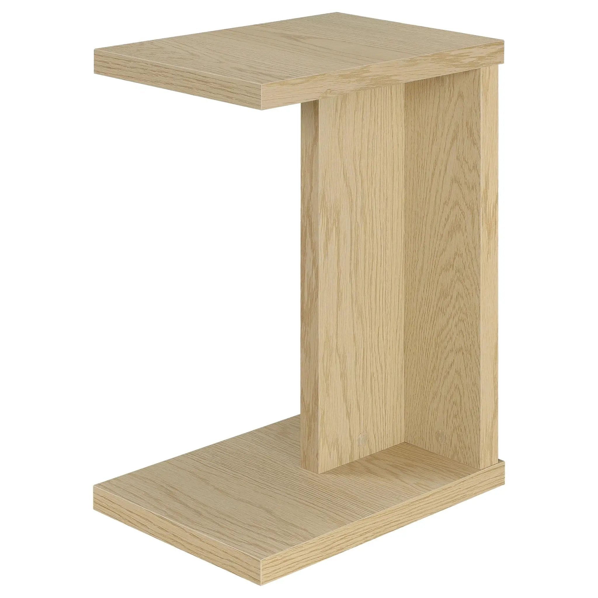 Clower Engineered Wood C-Shaped Sofa Side Table Light Oak by Unique Piece Furniture