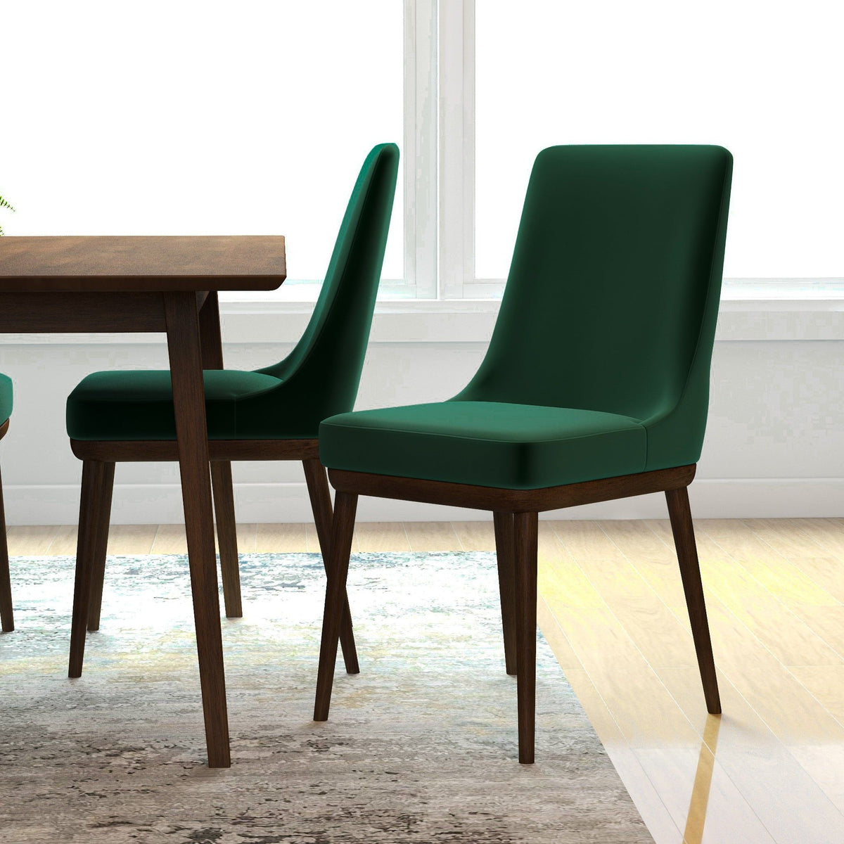 Mid-Century Modern Dining Chair Set of 2 with Solid Wood Frame - Multiple Colors, photo 38 of 40