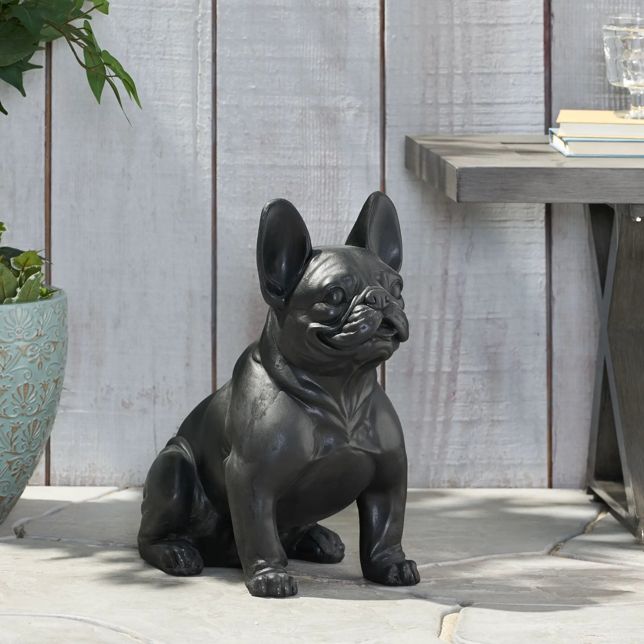 Outdoor French Bulldog Garden Sculpture by HouseOfZazla