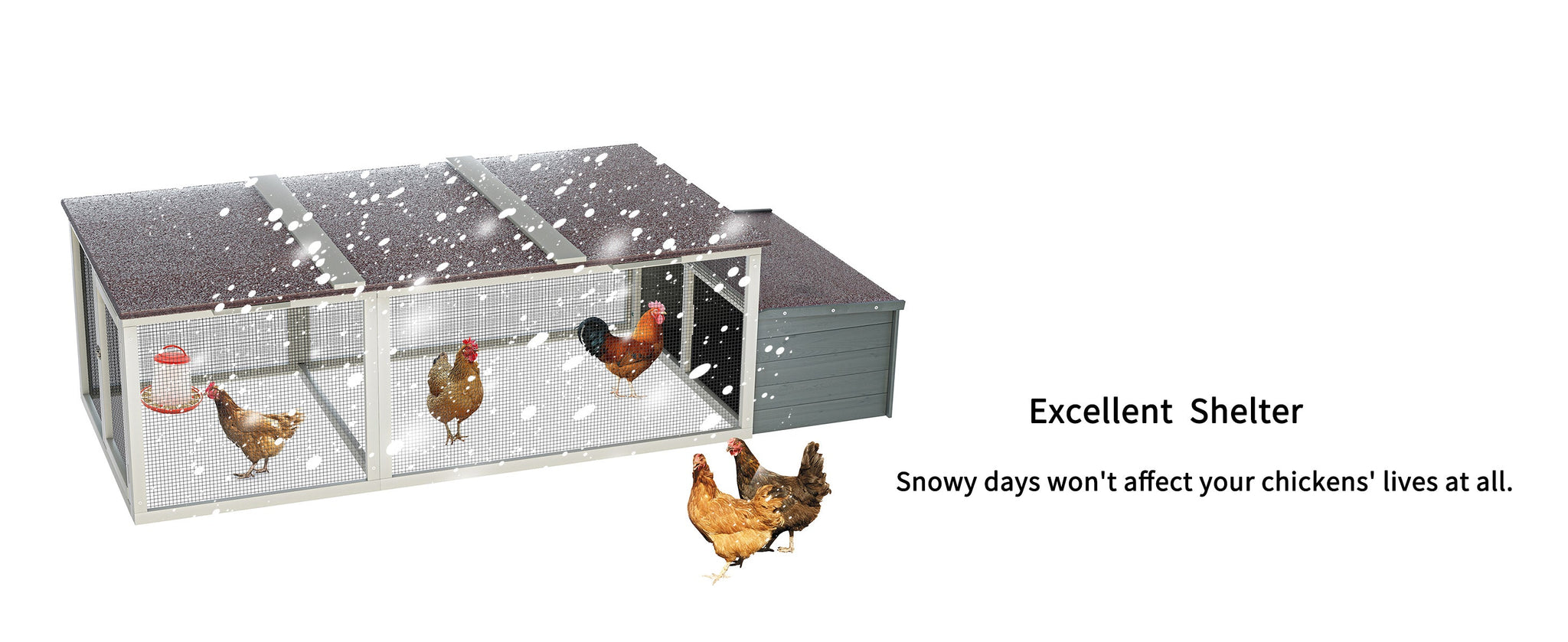 Large Chicken Coop with 20.93 Sq Ft Run by HouseOfZazla