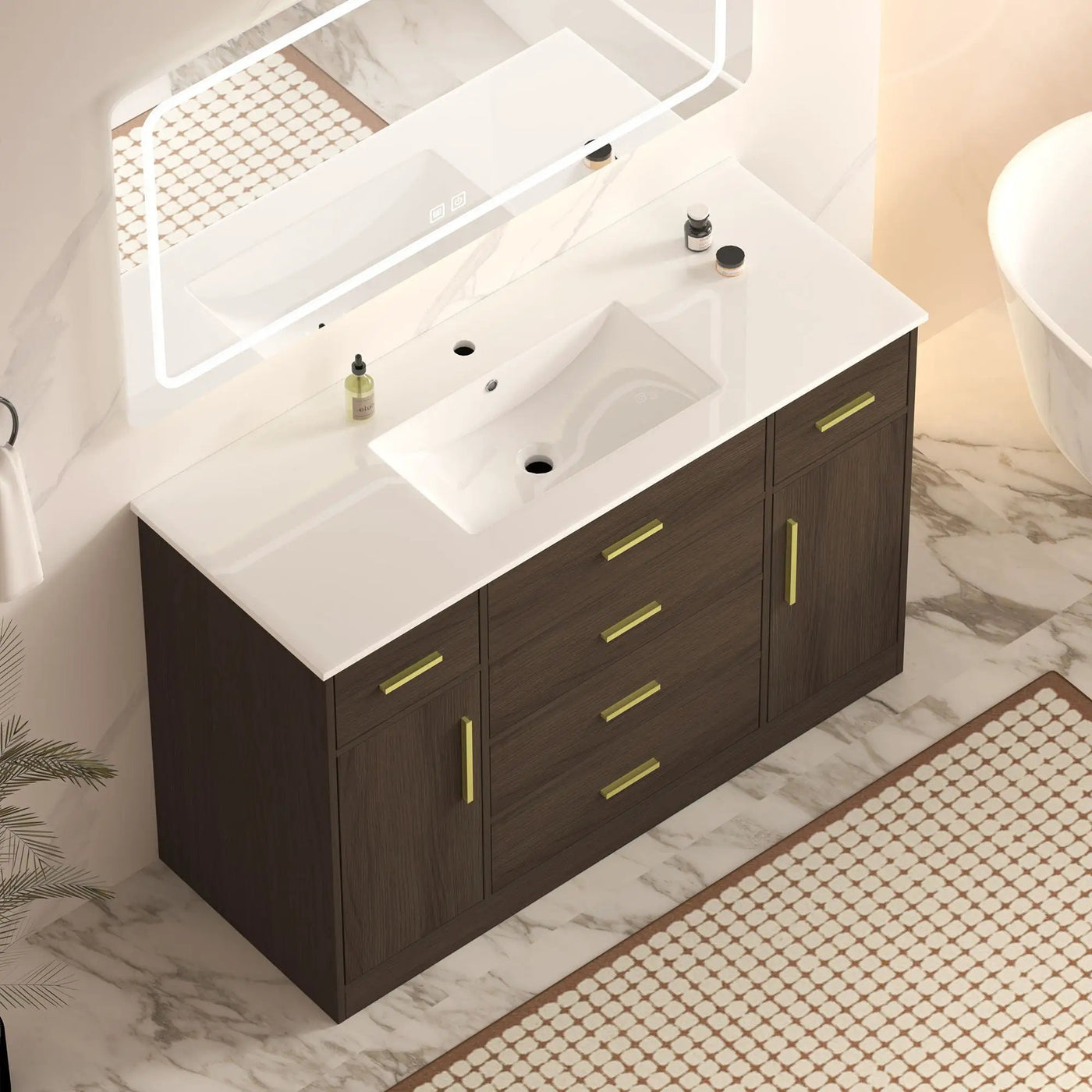 Bathroom Vanity With Abundant Storage 2 Soft Close Doors And 6 Drawers by HouseOfZazla