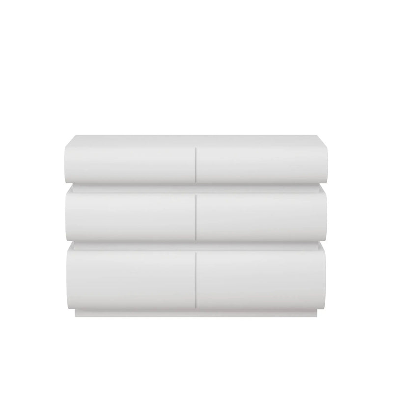 Minimalist Modern 6 Drawer Dresser, Handle Free Design With Wide Storage by HouseOfZazla
