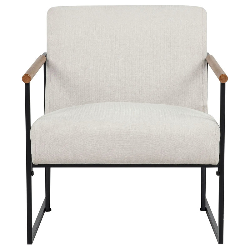 Monsen Fabric Upholstered Metal Frame Accent Chair Ivory by Unique Piece Furniture