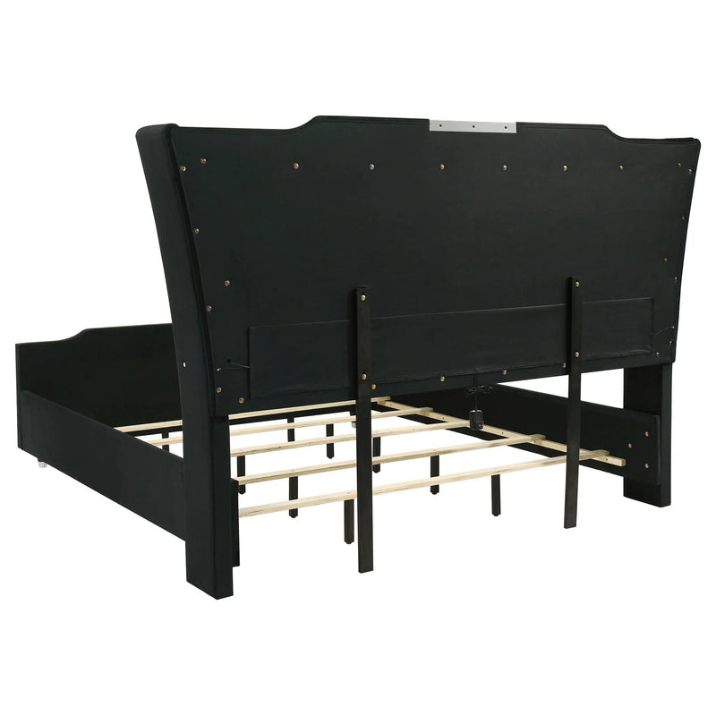 Lorient California King LED Upholstered Bed Black
