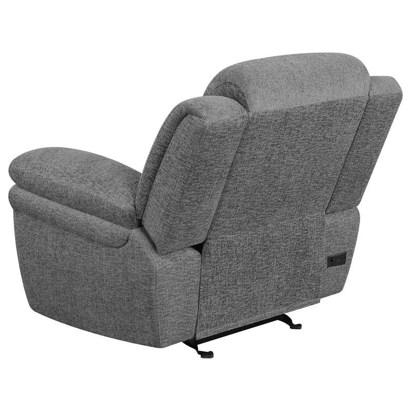 Bahrain Upholstered Power Glider Recliner Charcoal by Unique Piece Furniture