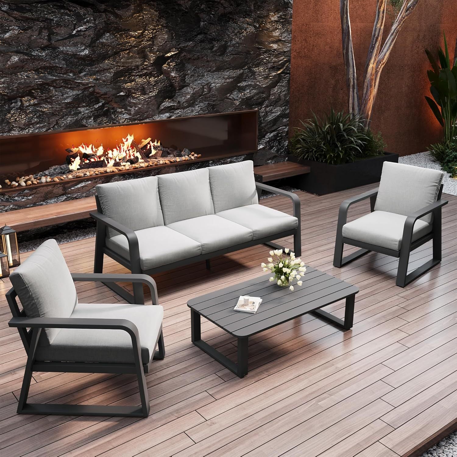 FR One Three-Seater + Two Single Seats + One Coffee Table by HouseOfZazla