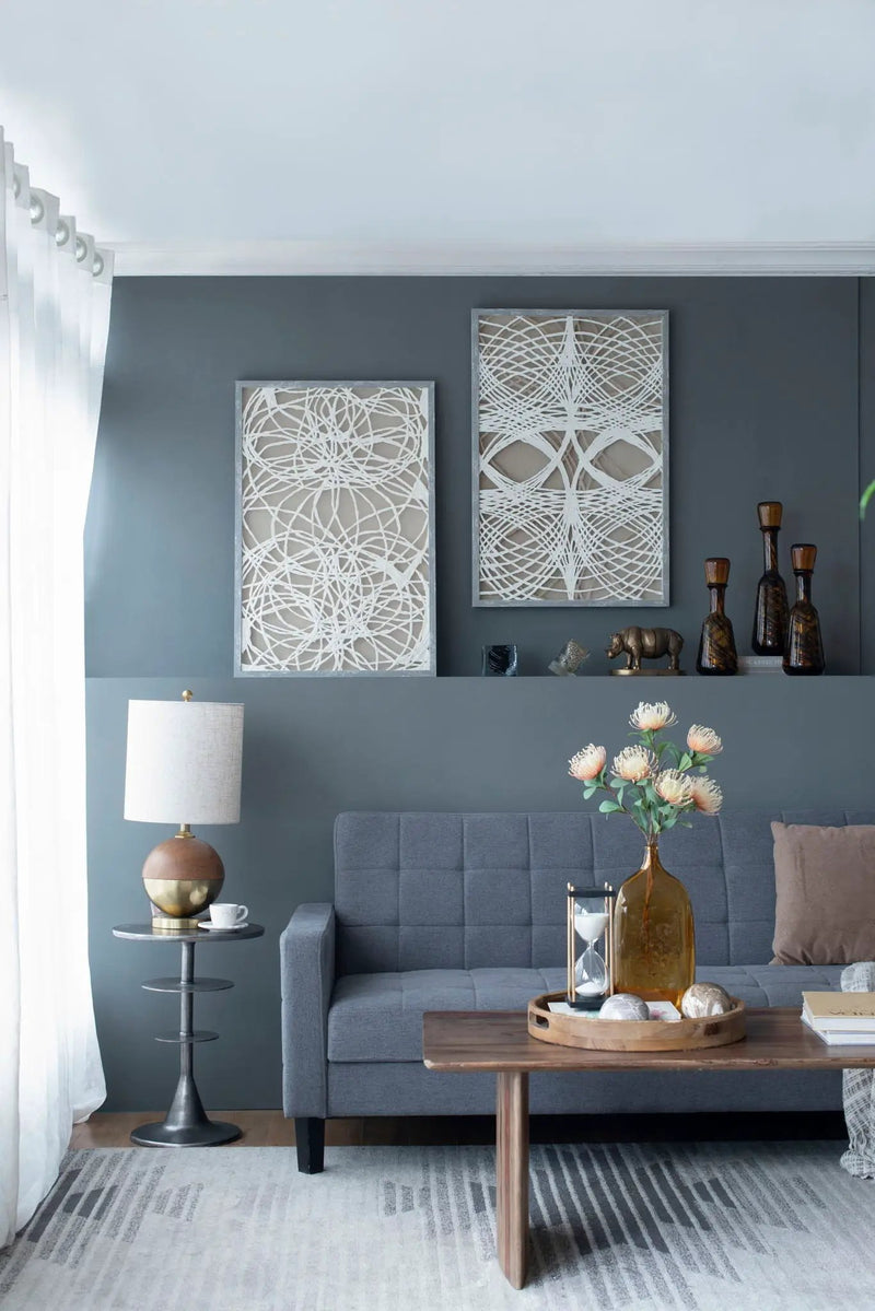 Leaf Shadow Box Wall Decor (Set of 2) - White / Gray by Unique Piece Furniture