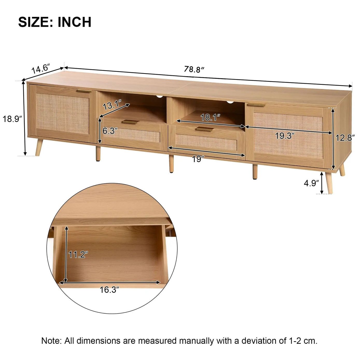 TV Stand, Media Console With Cable Management by Unique Piece Furniture