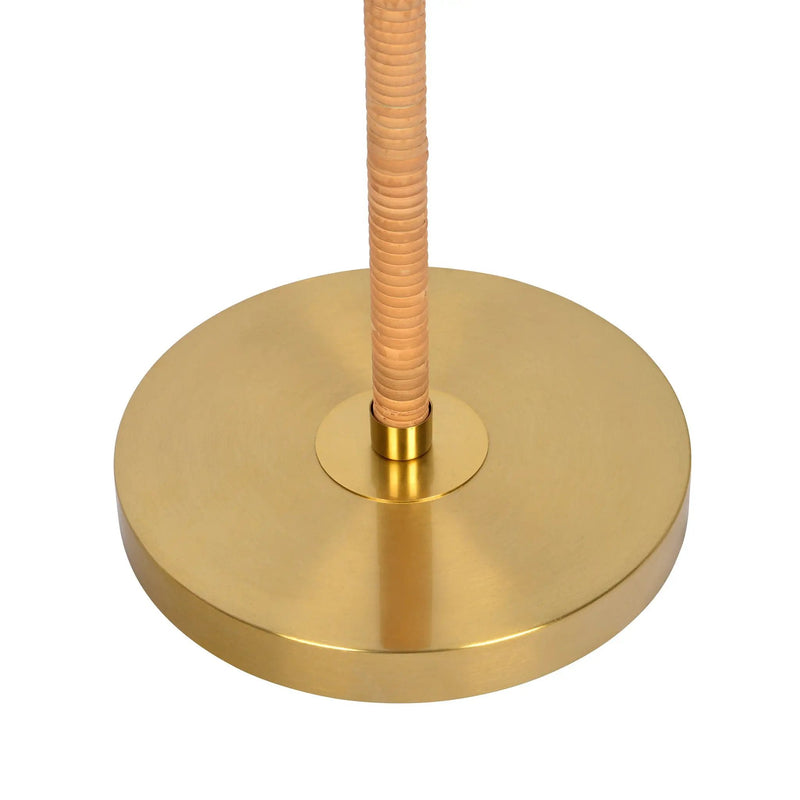 Allure - 2 Light Floor Lamp, Gold, Natural Tube, Double On / Off Pull Chain - Gold / Rattan by HouseOfZazla