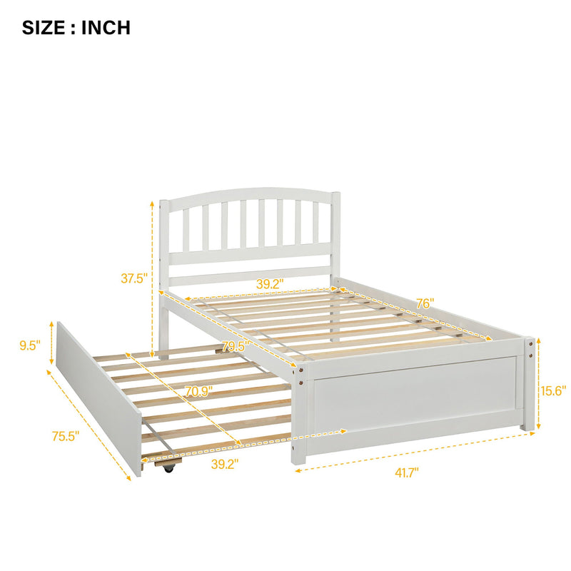 Platform Bed Wood Bed Frame With Trundle by HouseOfZazla