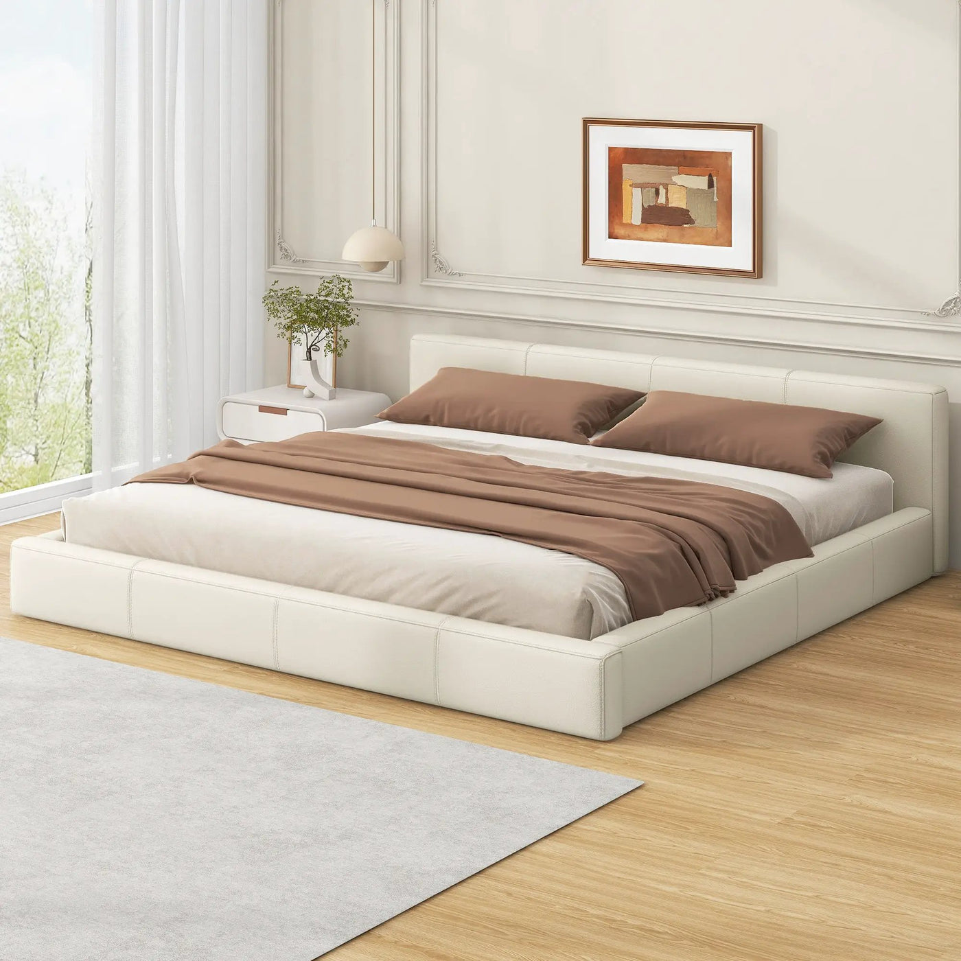 Stylish Upholstered Bed With Birch Wood Frame by HouseOfZazla