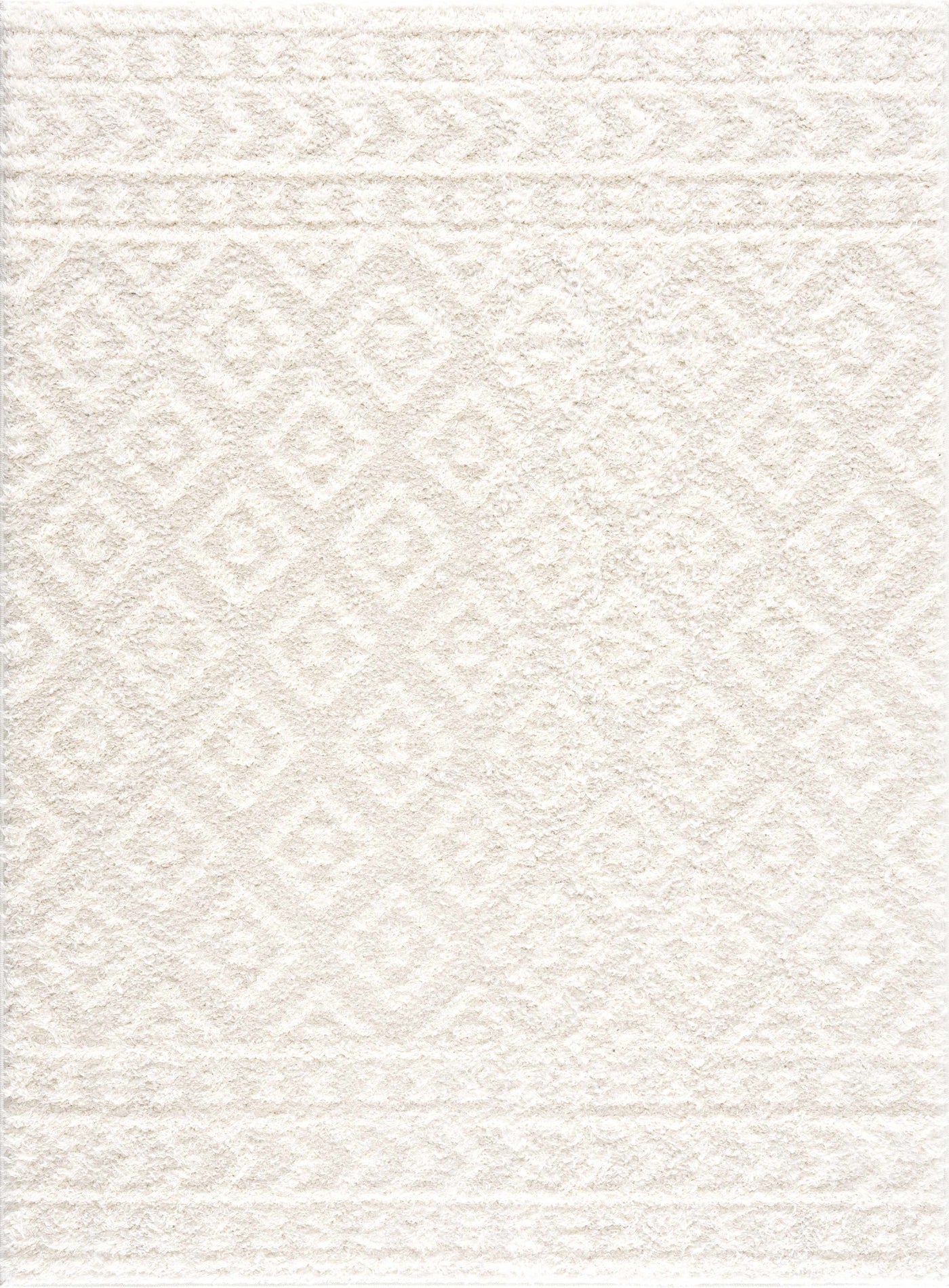 Eivin Cream Diamonds Plush Rug by Boutique Rugs