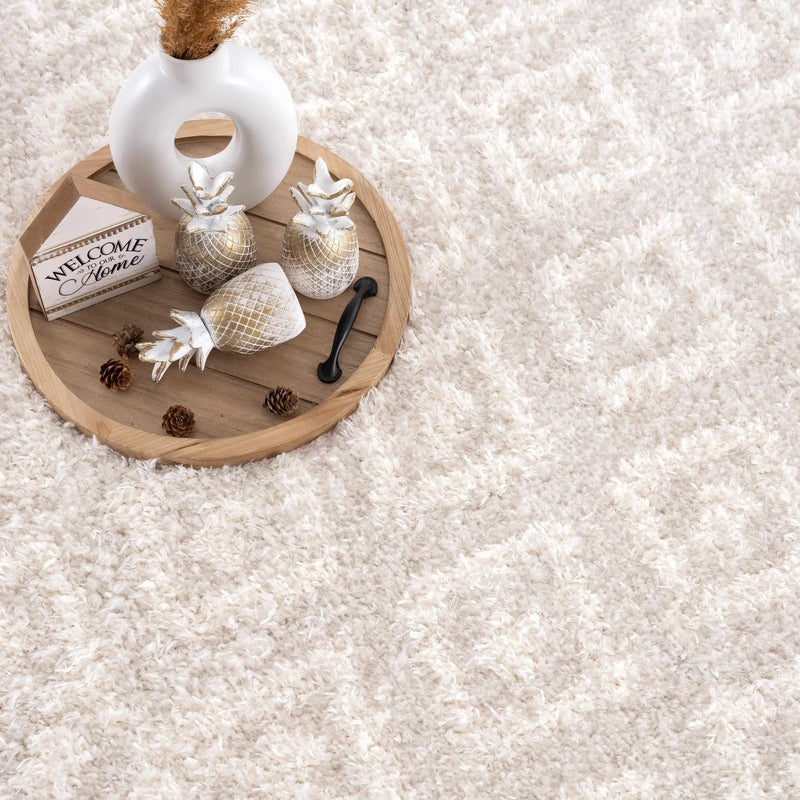 Eivin Cream Diamonds Plush Rug by Boutique Rugs
