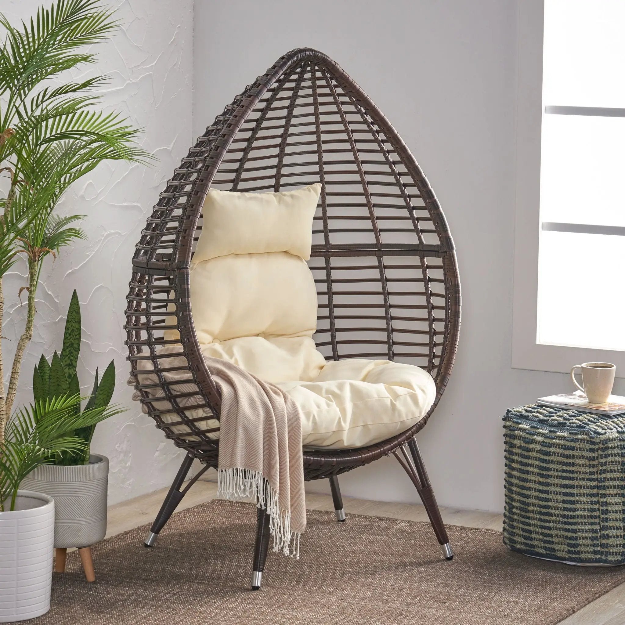 Cutter Teardrop Patio Chair with Water-Resistant Cushion by HouseOfZazla