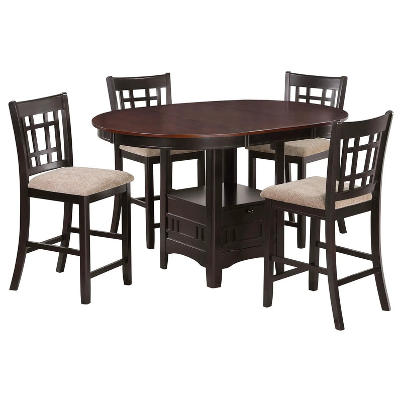 Lavon 5-piece Oval Counter Height Dining Set Light Chestnut by Unique Piece Furniture