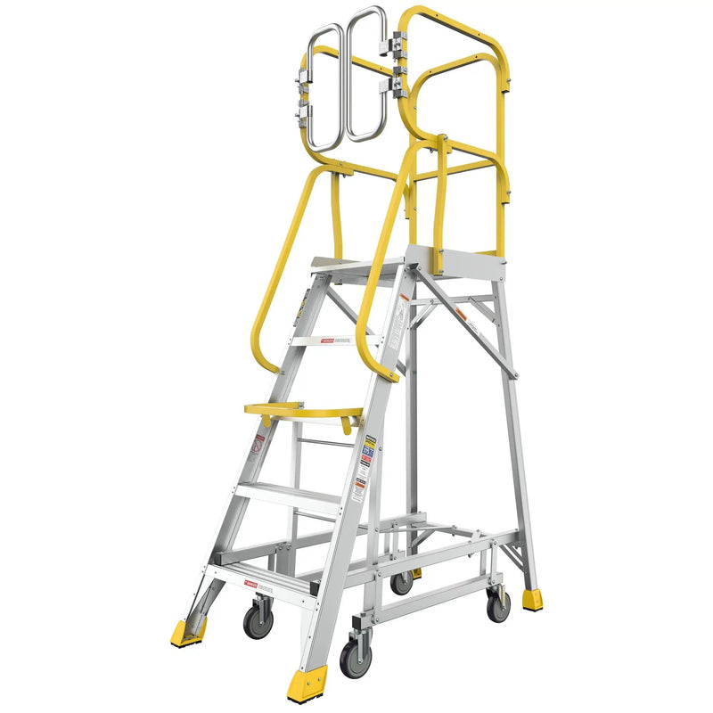 5 Step 375lbs Aluminum Rolling Platform Ladder by HouseOfZazla