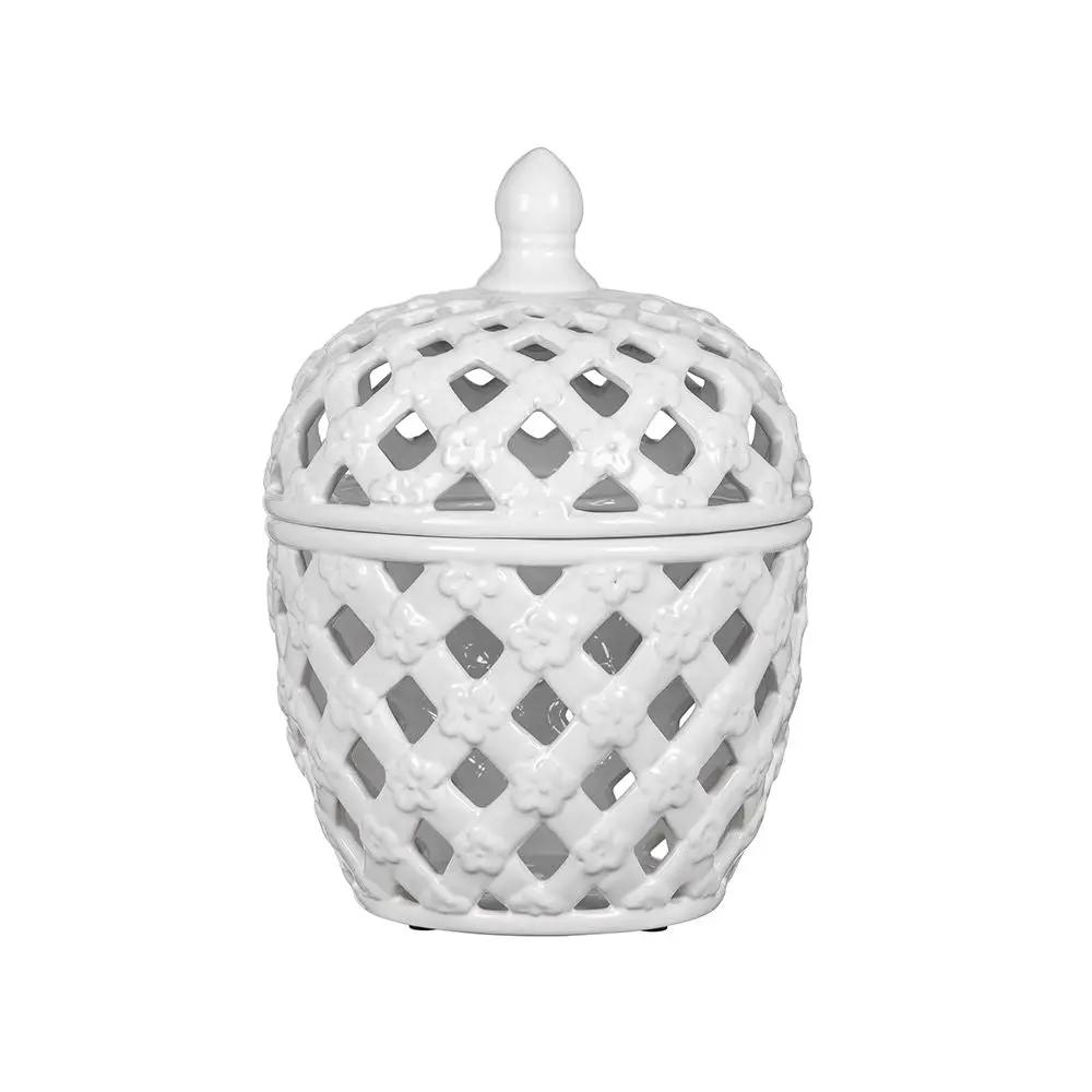 Ballas - Bird Lidded Jar - White by HouseOfZazla