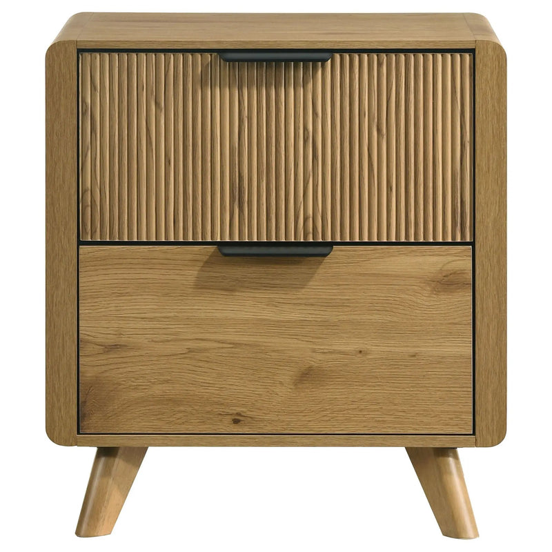 Bennett 2-drawer Bedroom Nightstand Bedside Table Light Oak by Unique Piece Furniture