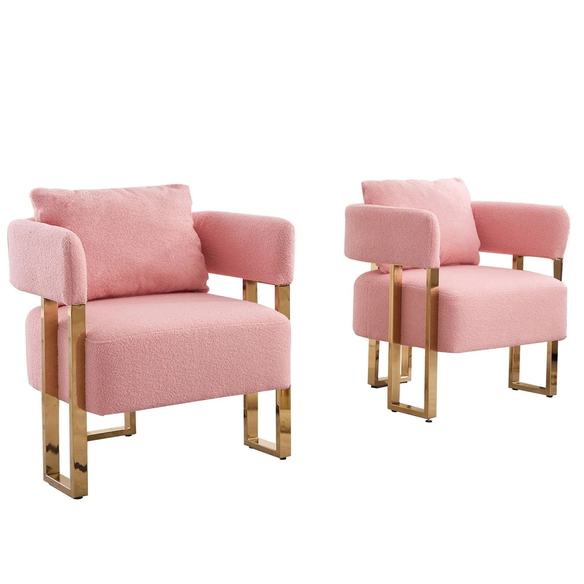 Modern Decorative Chair Teddy Fleece Upholstered And Metal Foot by Unique Piece Furniture