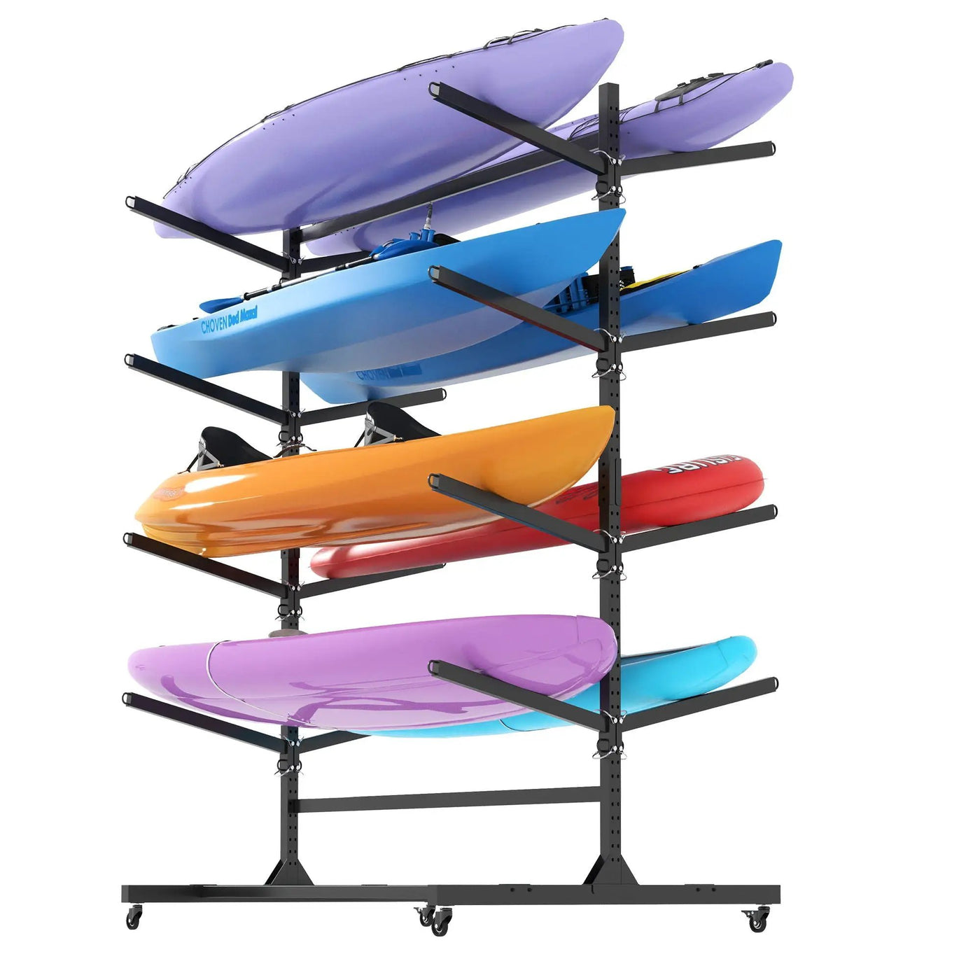 Freestanding Kayak Storage Rack With Lockable Wheels For Kayak, Canoe, Sup & Surfboard by HouseOfZazla