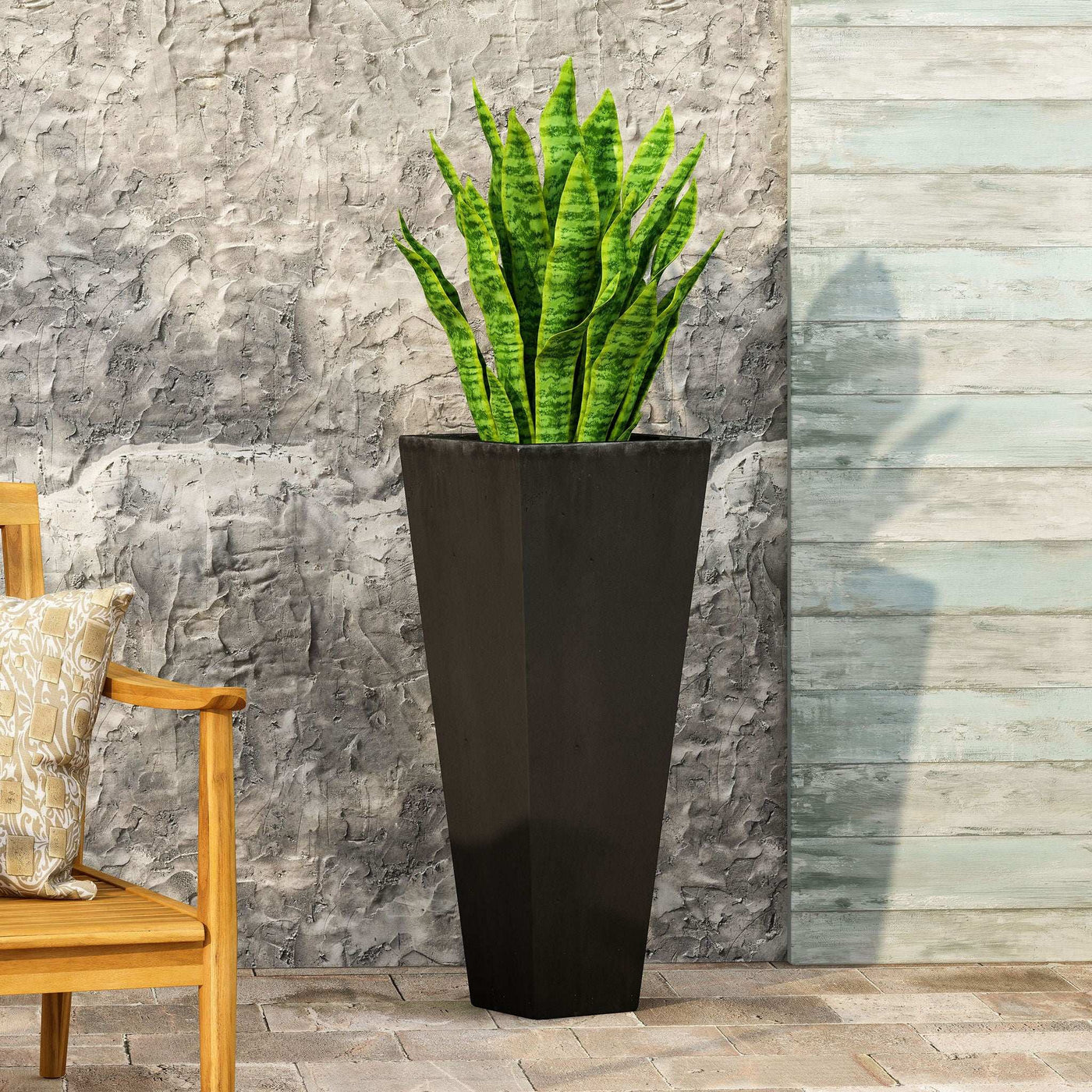 Outdoor Modern Cast Stone Planter by HouseOfZazla
