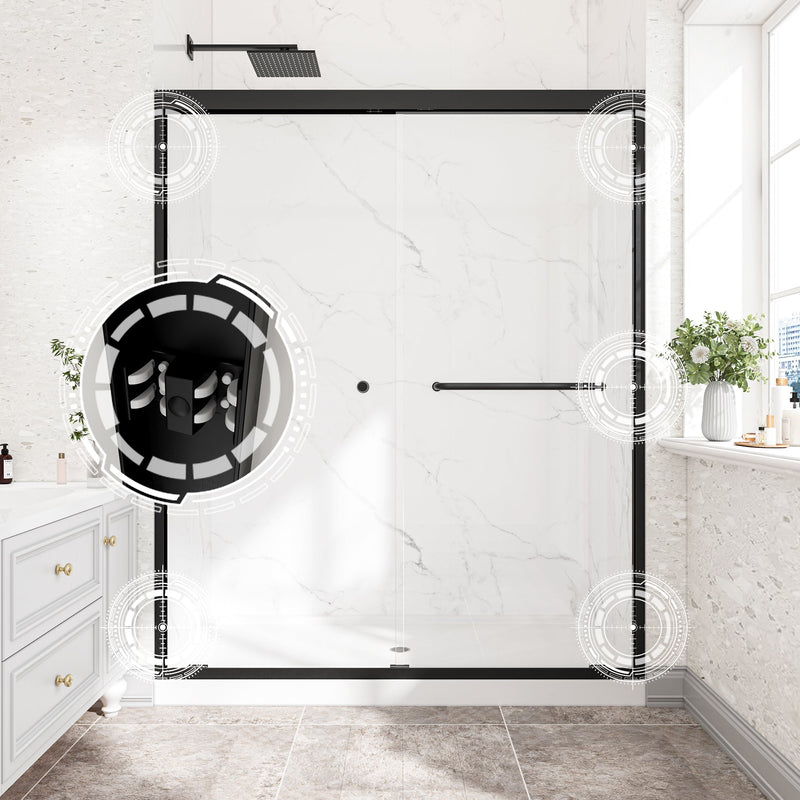 55"-60" W x 72" H Matte Shower Door by HouseOfZazla