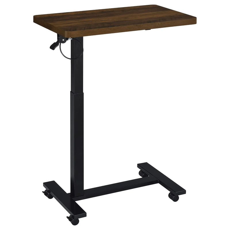 Westpark Pneumatic Adjustable C-Shape Side Table with Casters Dark Pine by Unique Piece Furniture