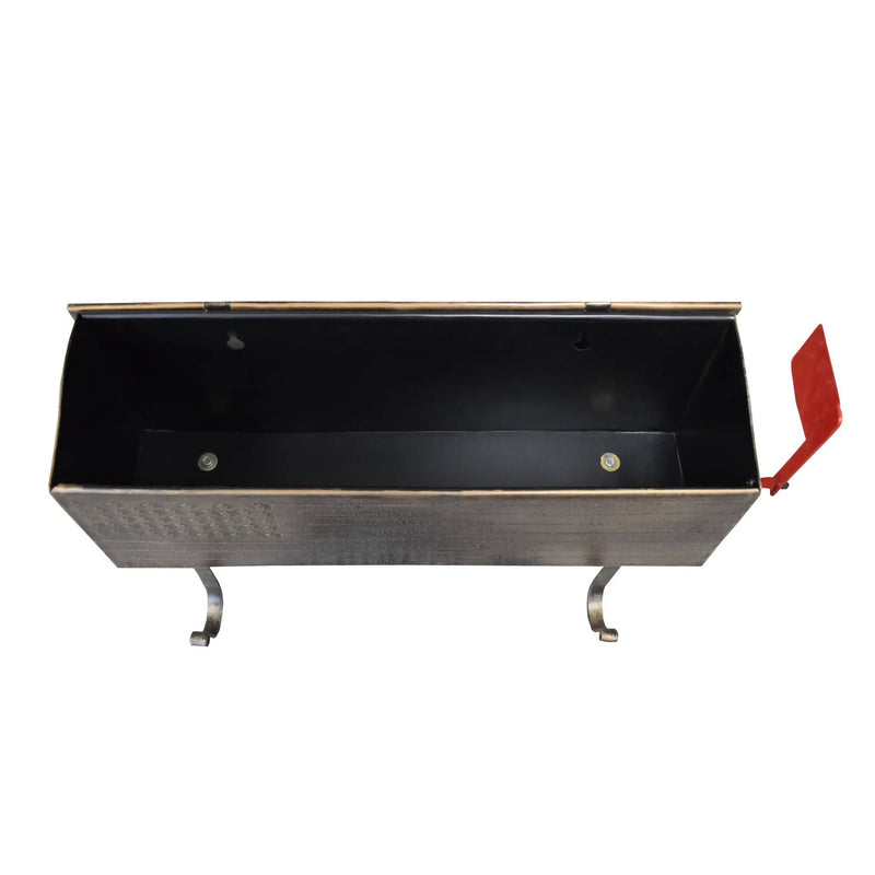 Antique Bronze American Flag Metal Wall Mounted Mailbox with Hangers by Sharicks