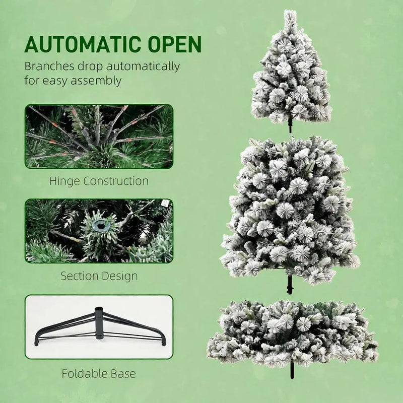 Flocked Artificial Christmas Tree with Clear Lights by HouseOfZazla