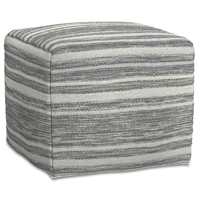 Carina - Square Woven Pouf - Black White by Unique Piece Furniture